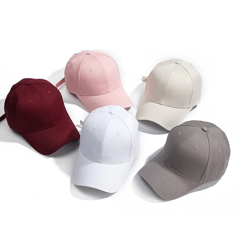 Cotton Solid Simple Color Baseball Adjustable Snapback Cap