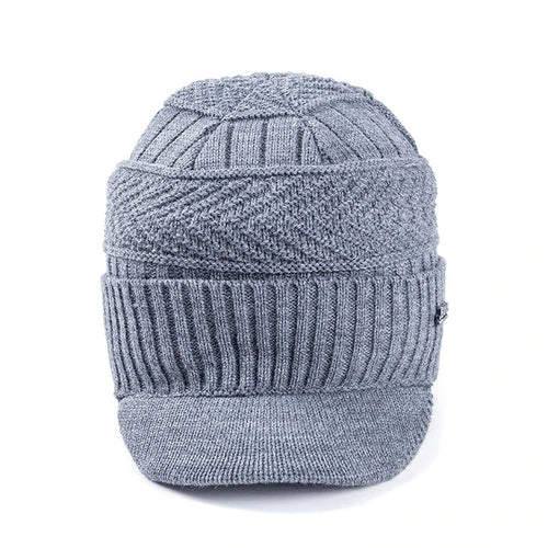 Load image into Gallery viewer, Stylish Fur Lined Soft Beanie With Brim Outdoor Knitted Woolen Warm Winter Cap
