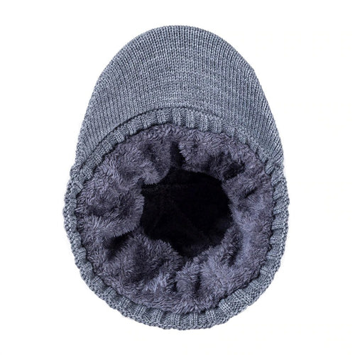 Load image into Gallery viewer, Stylish Fur Lined Soft Beanie With Brim Outdoor Knitted Woolen Warm Winter Cap
