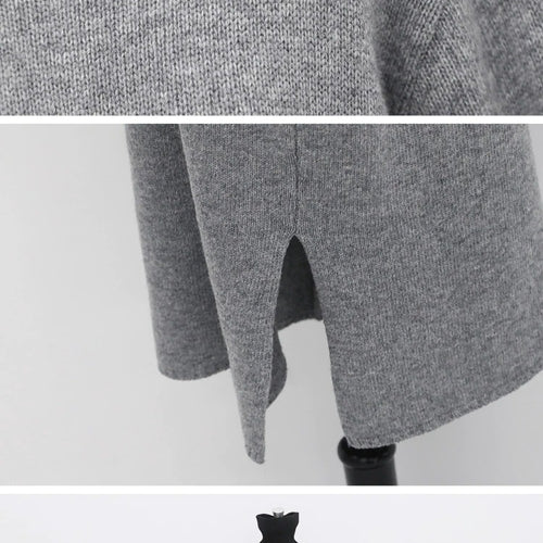 Load image into Gallery viewer, Warm Turtleneck Thick Knitted Winter Sweater Loose Long Sleeve Dress
