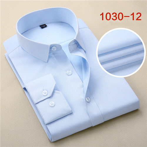 High Quality Solid Long Sleeve Shirt #103XX-men-wanahavit-light blue-S-wanahavit