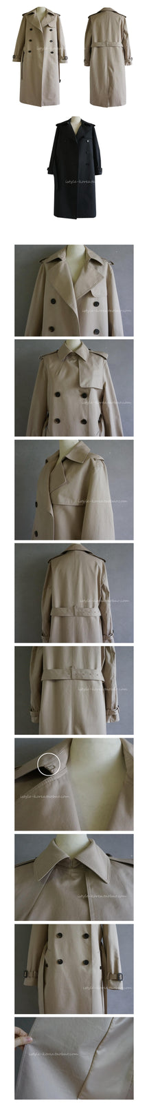 Autumn Double Breasted Windbreaker Long Trench Coat