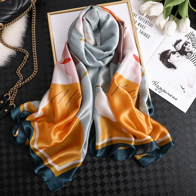 Fashion Silk Scarf Printed Bandana Shawl #LZ121