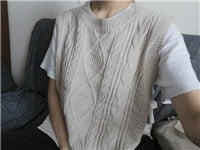 Load image into Gallery viewer, side cut loose sleeveless sweater knitted Vintage wool vest
